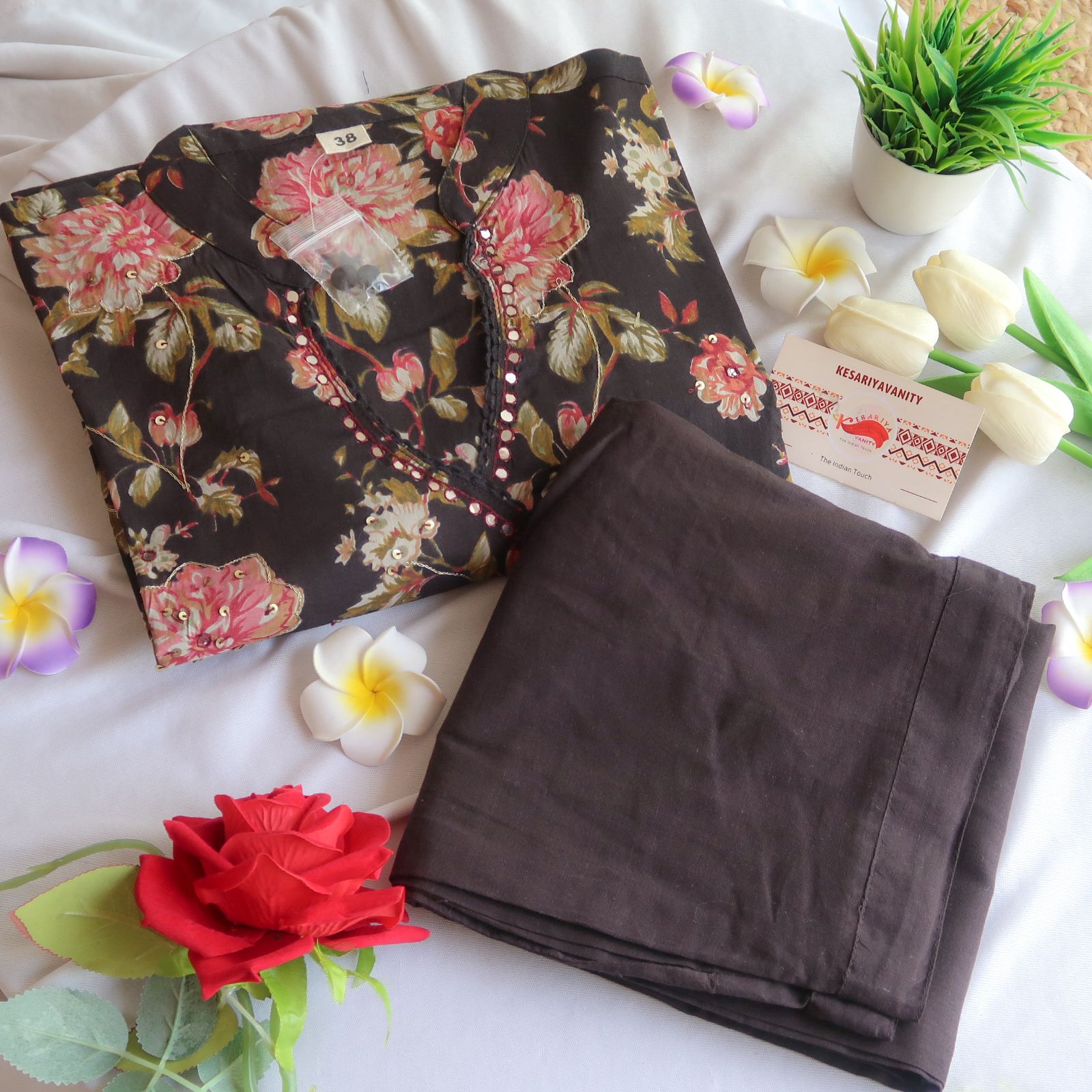 Dark Mystic Floral Affair Suit Set