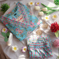 Blue Florals Elegance Bliss Suit Set